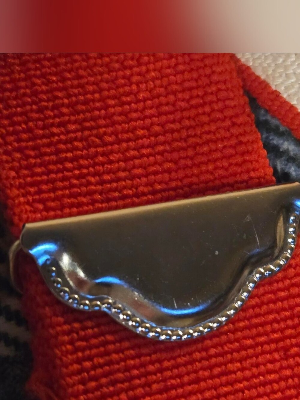 Vintage Red Button-On Trouser Braces / Suspenders - Picture 4 of 7